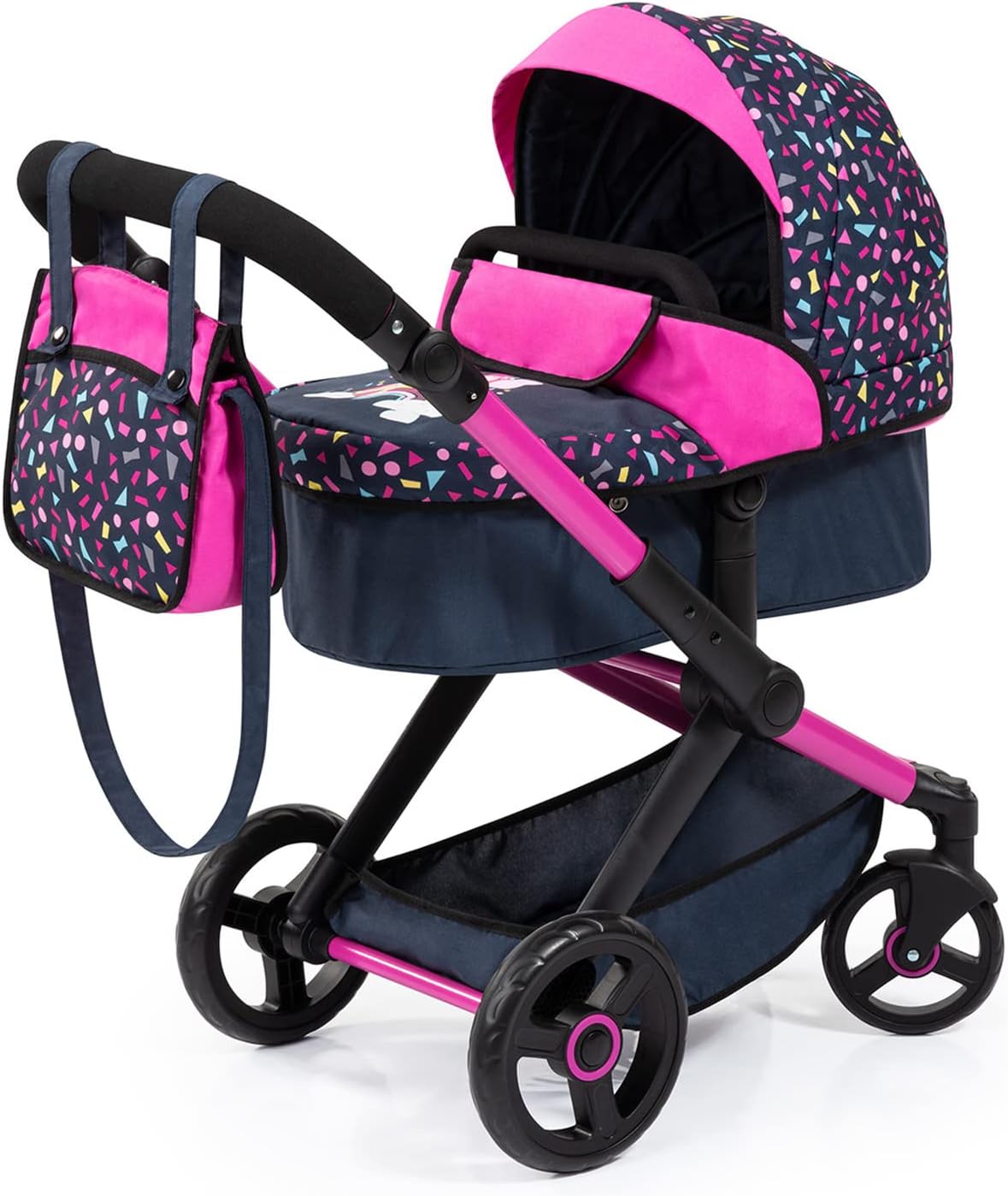 Combi Doll Pram Bag Black Pink Fairy Babix